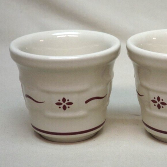 Longaberger Pottery Set of 2 Traditional Red Woven Traditions Votives New in Box - Picture 6 of 9